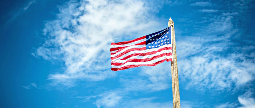 flag flying on pole